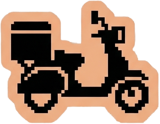 Food delivery scooter illustration